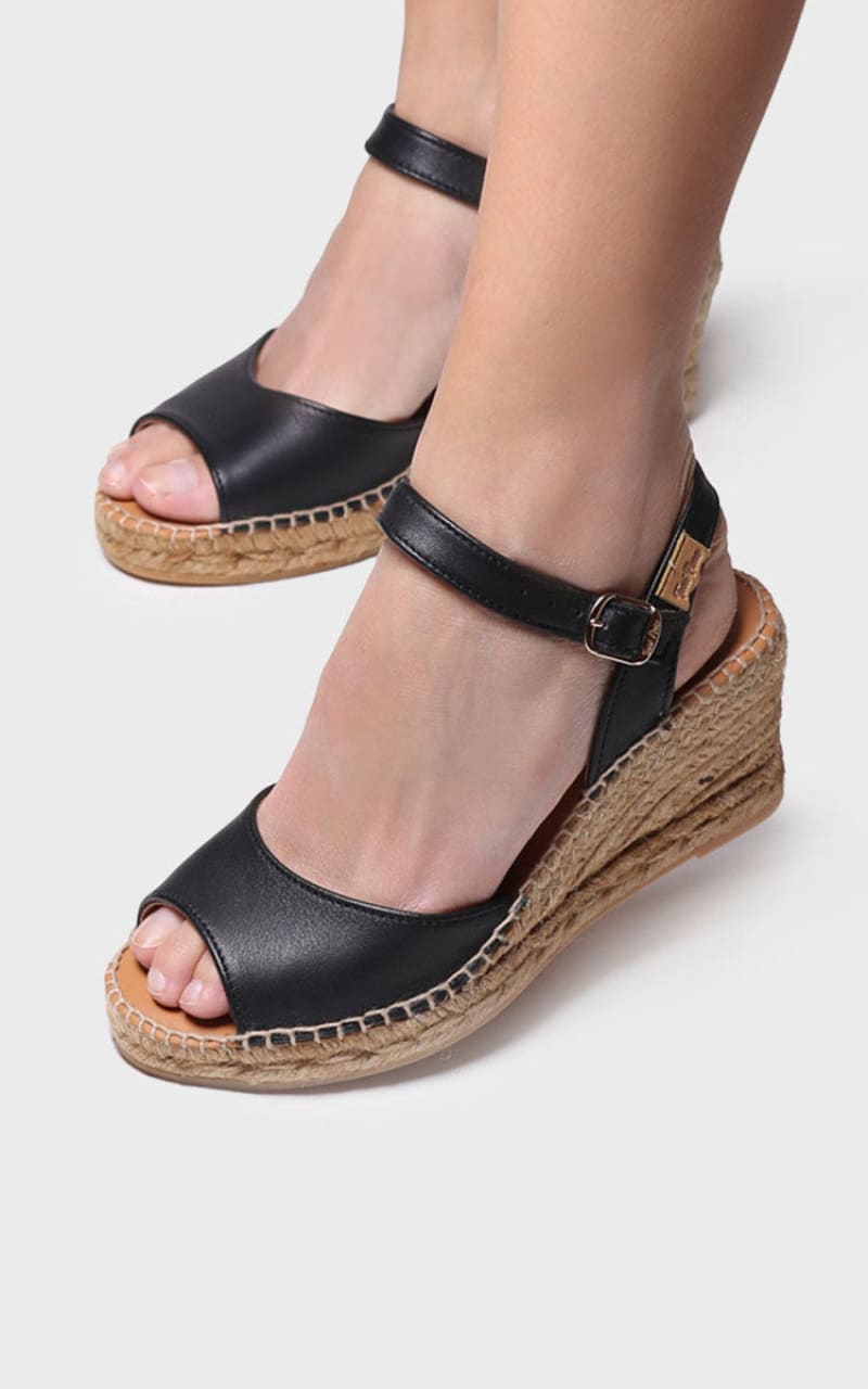 Toni Pons- Sia Wedge Espadrille in Black - footwear