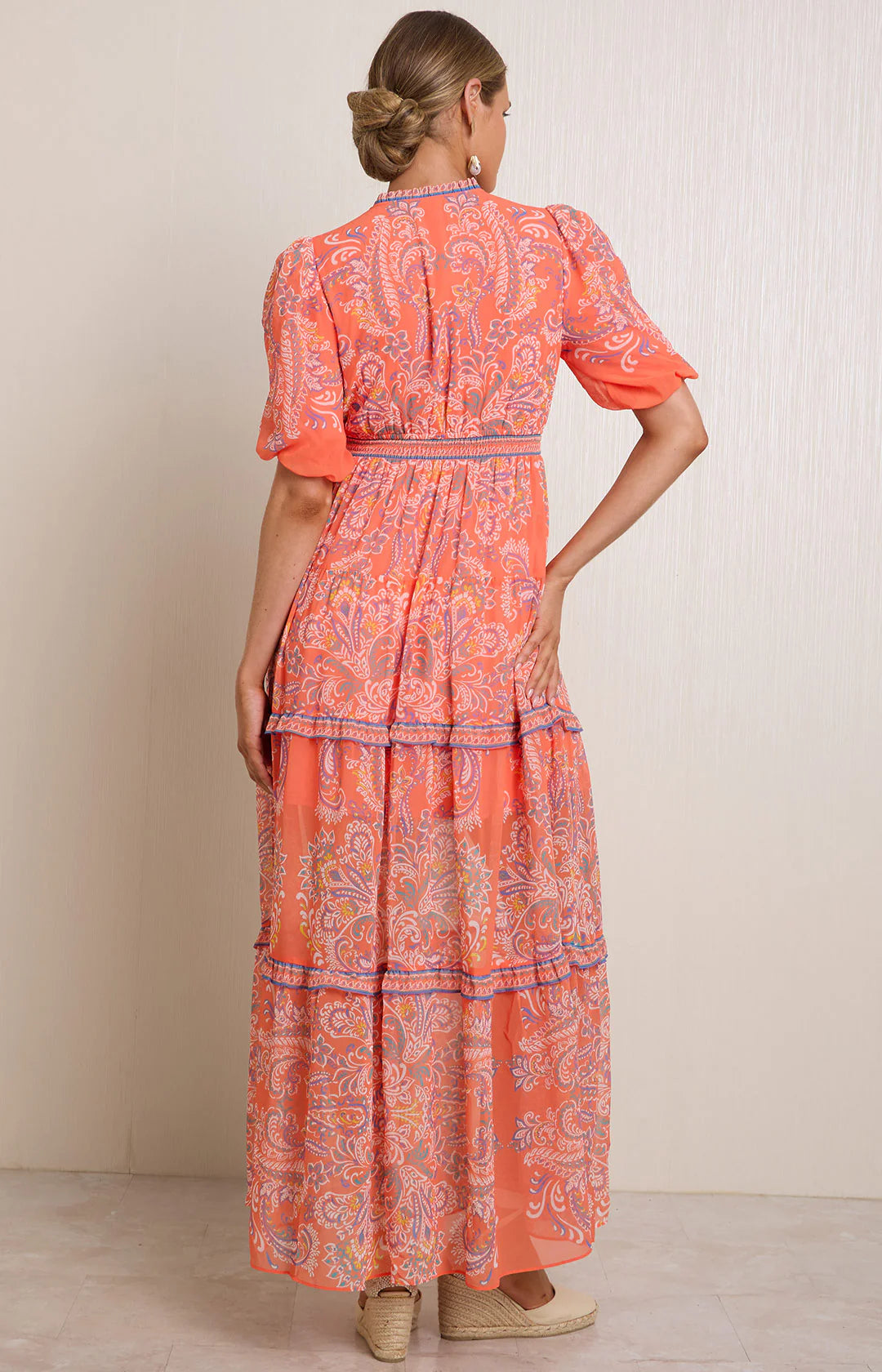 Hale Bob- Buttercup Chiffon Maxi Dress in Orange