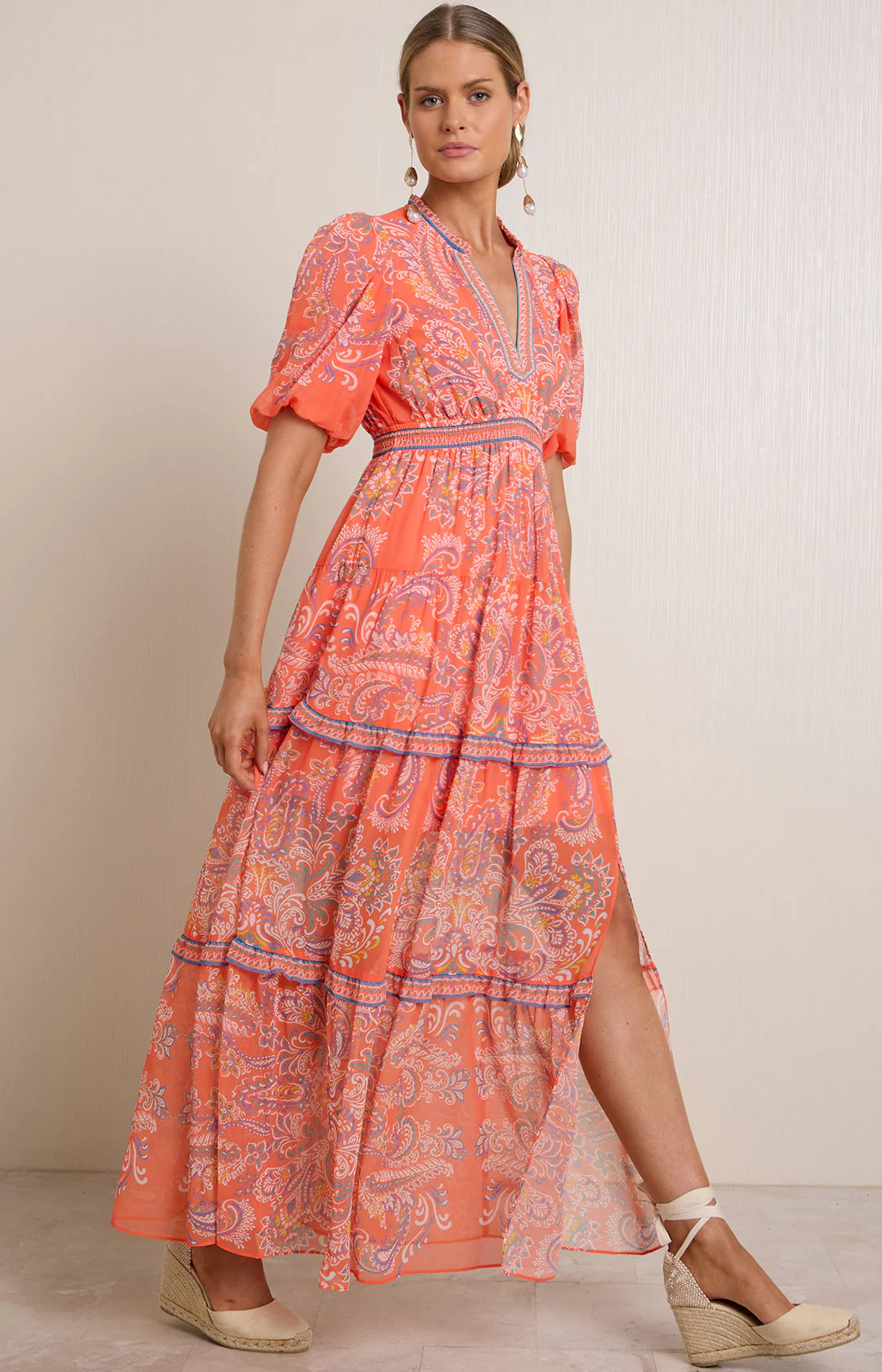 Hale Bob- Buttercup Chiffon Maxi Dress in Orange