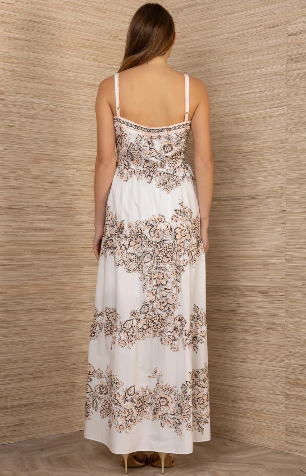 Hale Bob- Jream Cotton Poplin Maxi Dress in Beige