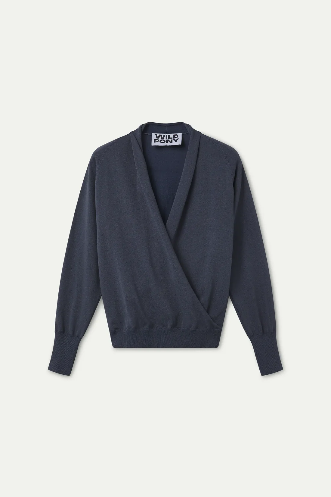 Wild Pony- Crossover Jersey Jumper in Blue