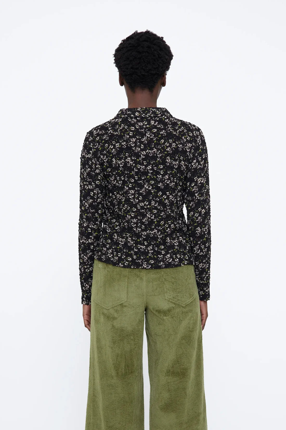 Wild Pony- Floral Print Blouse in Green Glow