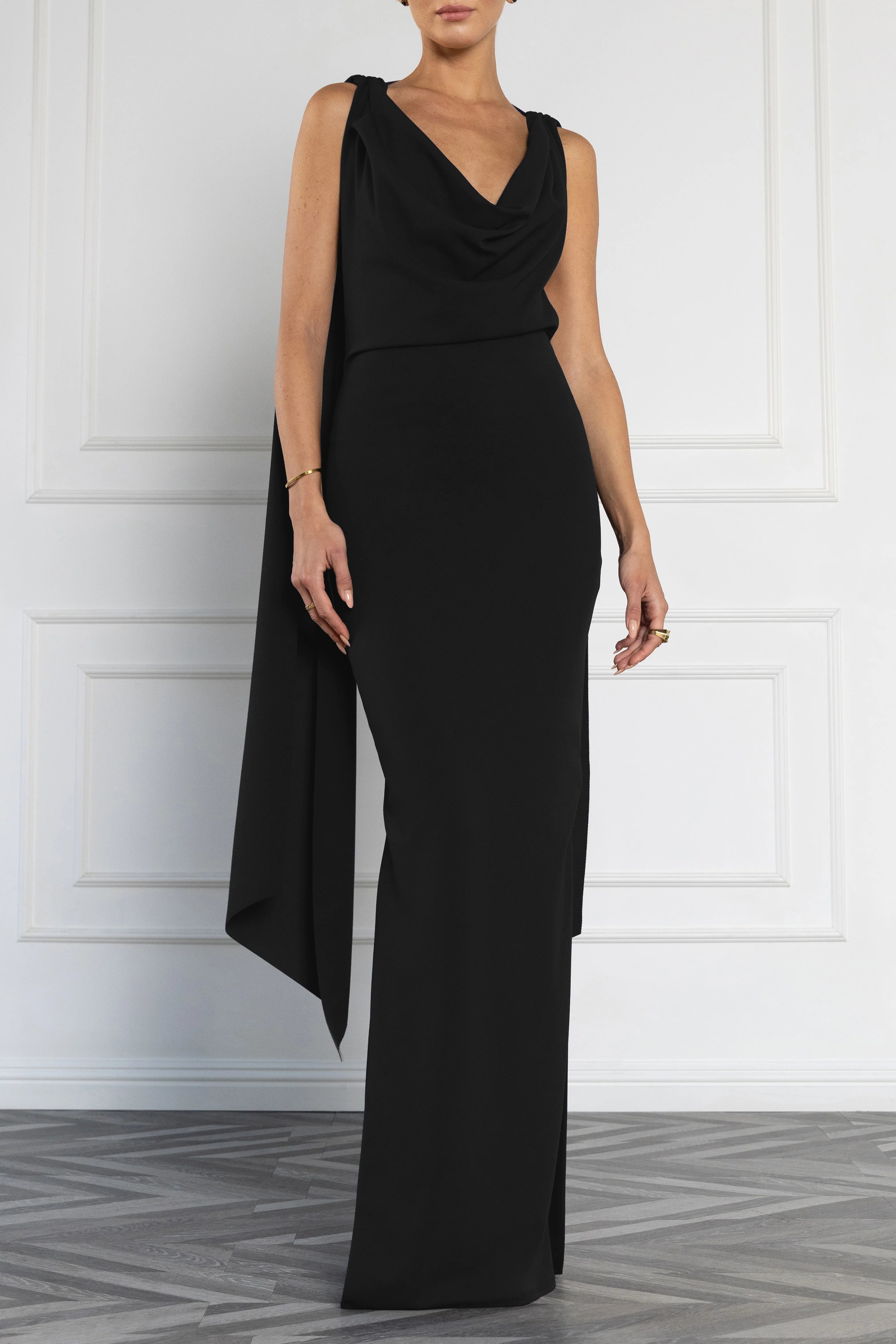 Black Halo- Brullo Maxi Dress in Black