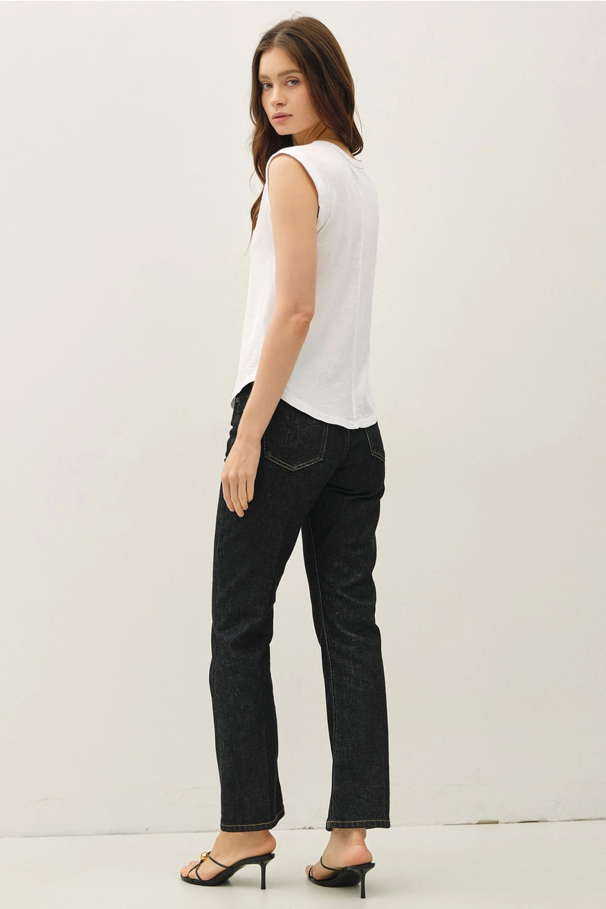 Be Cool - New Shade Basic Cap Sleeve Garment Dyed Top in White