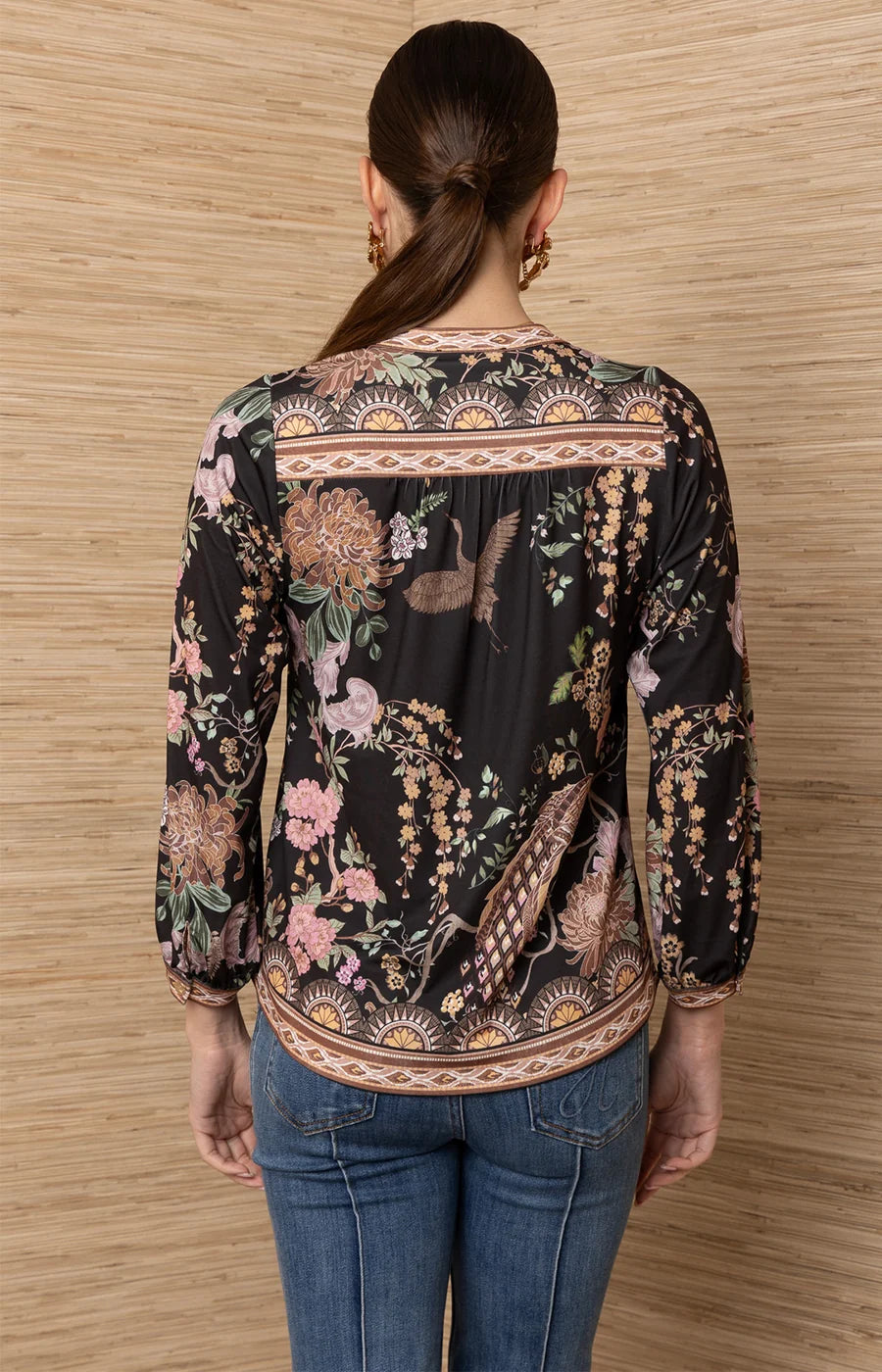 Hale Bob- Mavie Jersey Blouse in Black