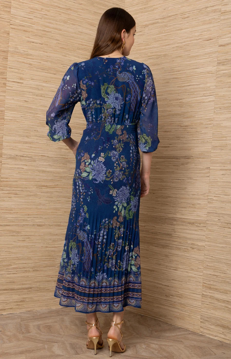 Hale Bob- Adriel Chiffon Maxi Dress in Navy