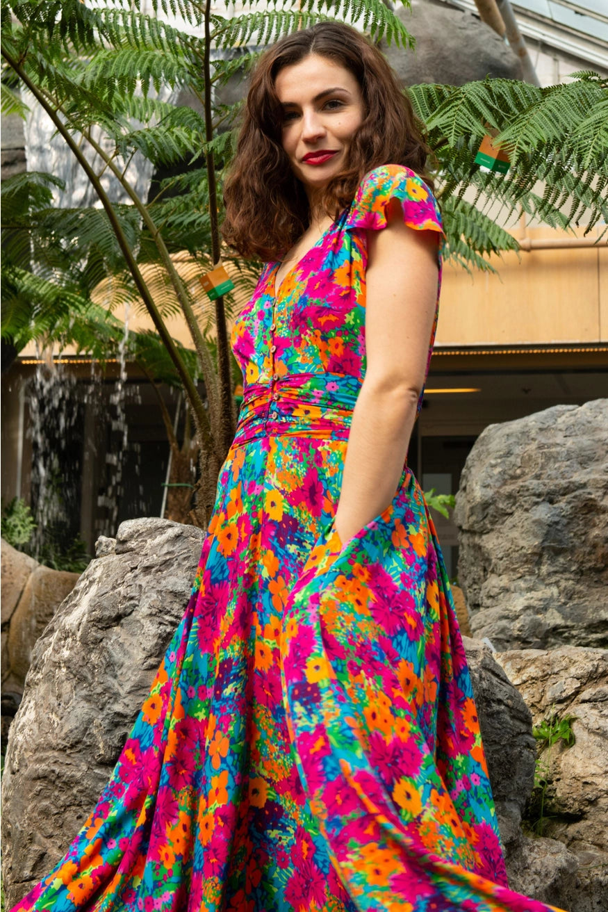 Annick- Arianna Floral Maxi Dress in Multi Rose