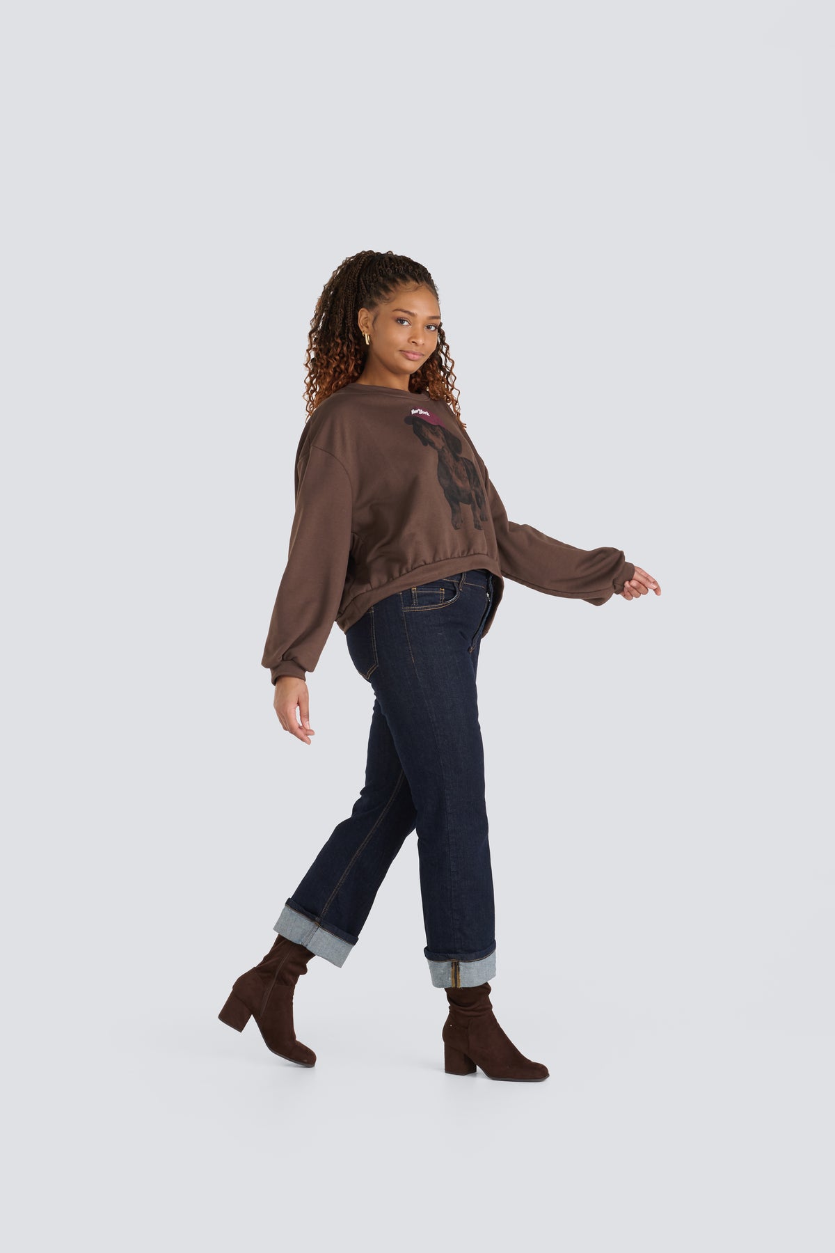 Jessica Laura- New York Dachshund Sweater in Brown