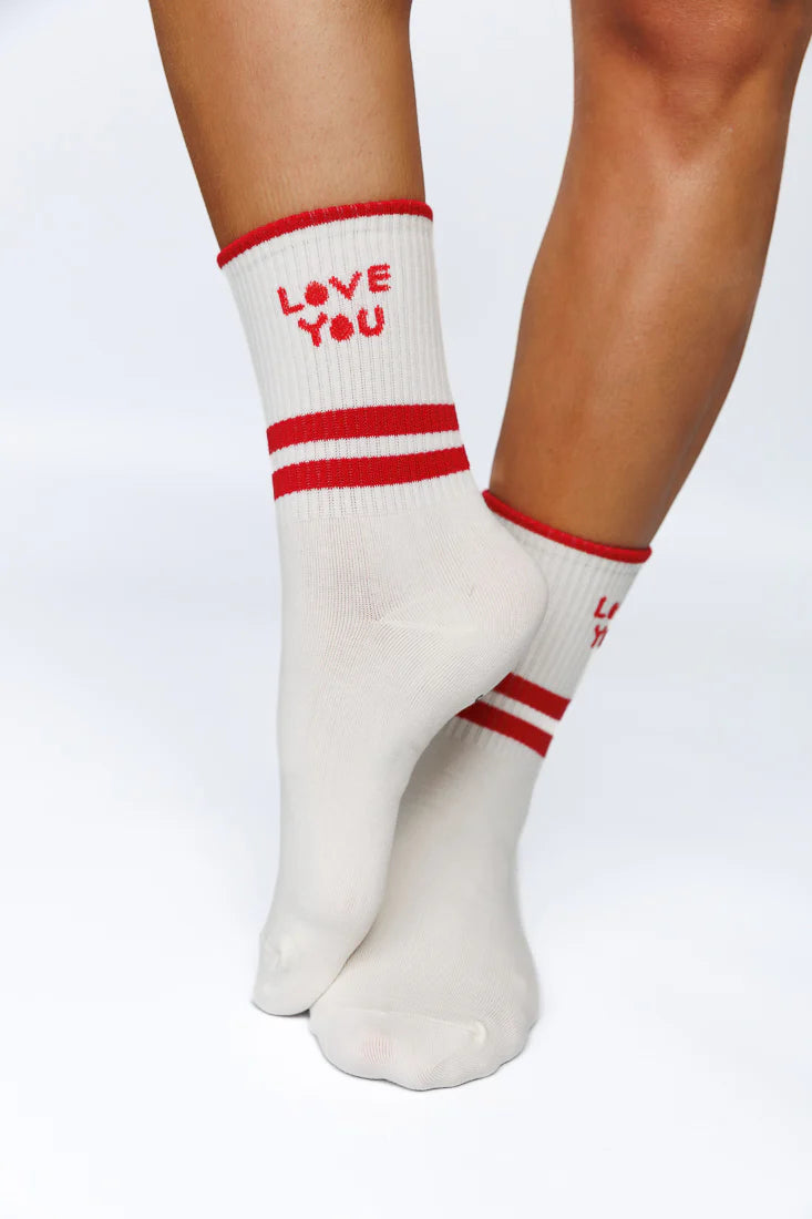 LIMLIM- Smiling Red Heart Sock