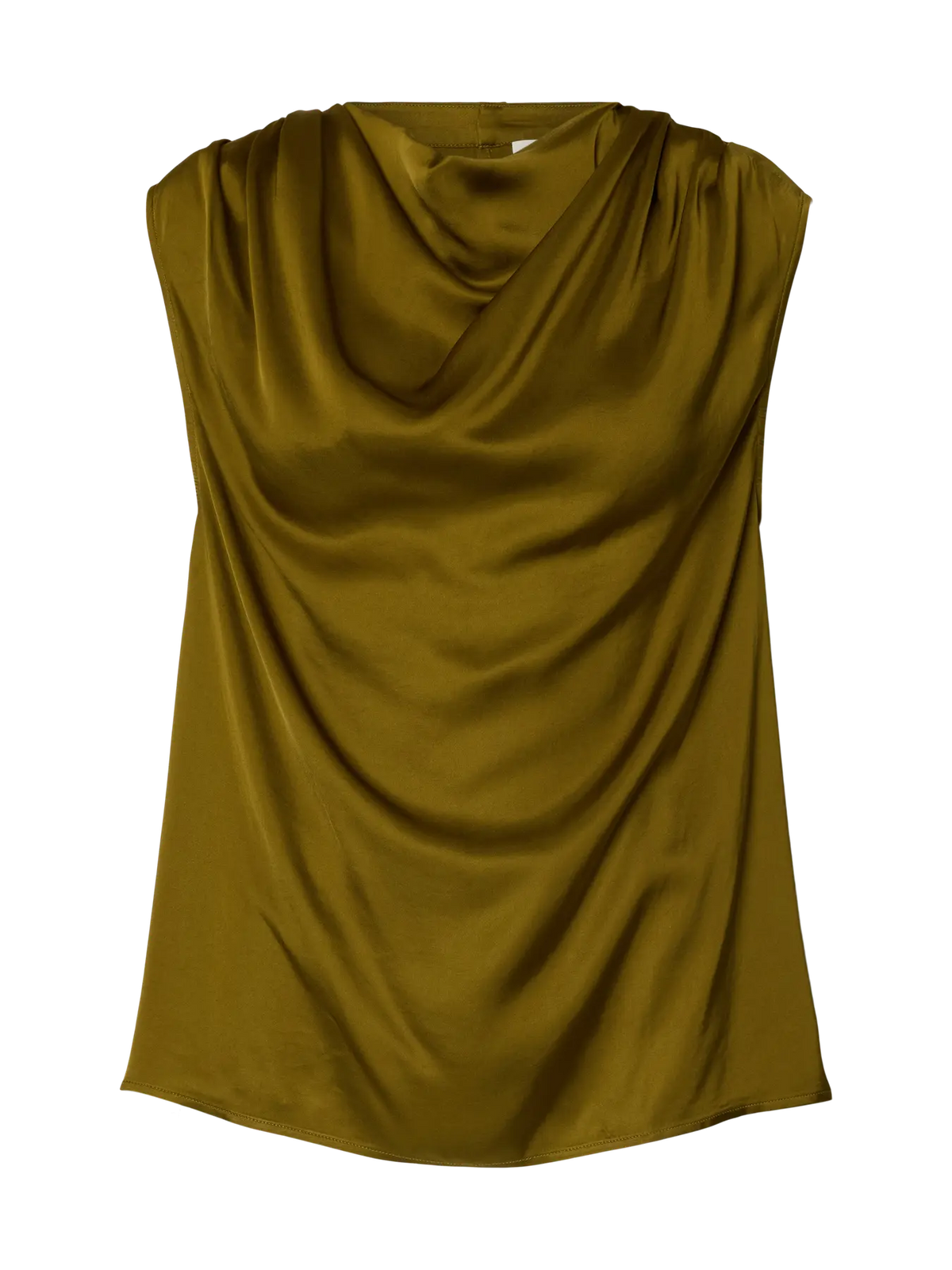 Selected- Wolina Cowl Neck Top in Fir Green