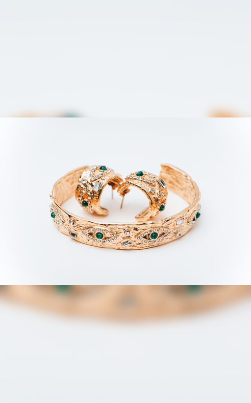Mashni - Malachite Hoop Earrings