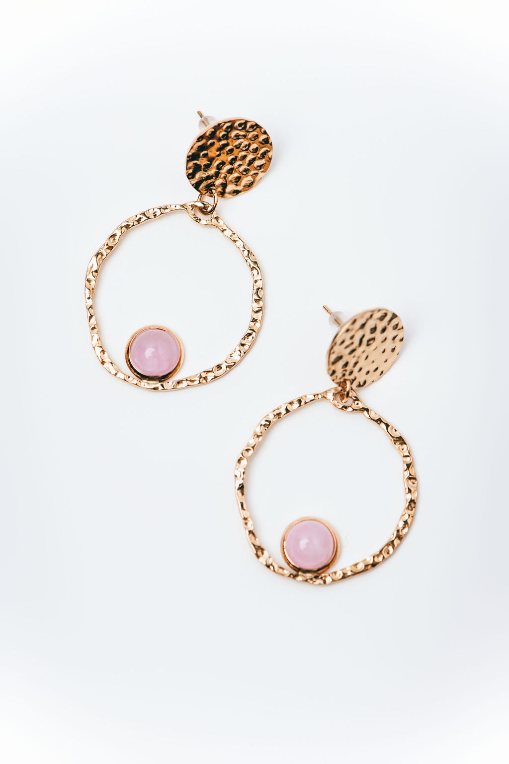 Mashni- Rose Quartz Drop Earrings