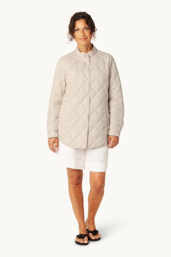 Ilse Jacobsen- Quilted Shirt Jacket in Light Camel