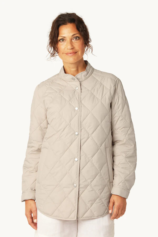 Ilse Jacobsen- Quilted Shirt Jacket in Light Camel
