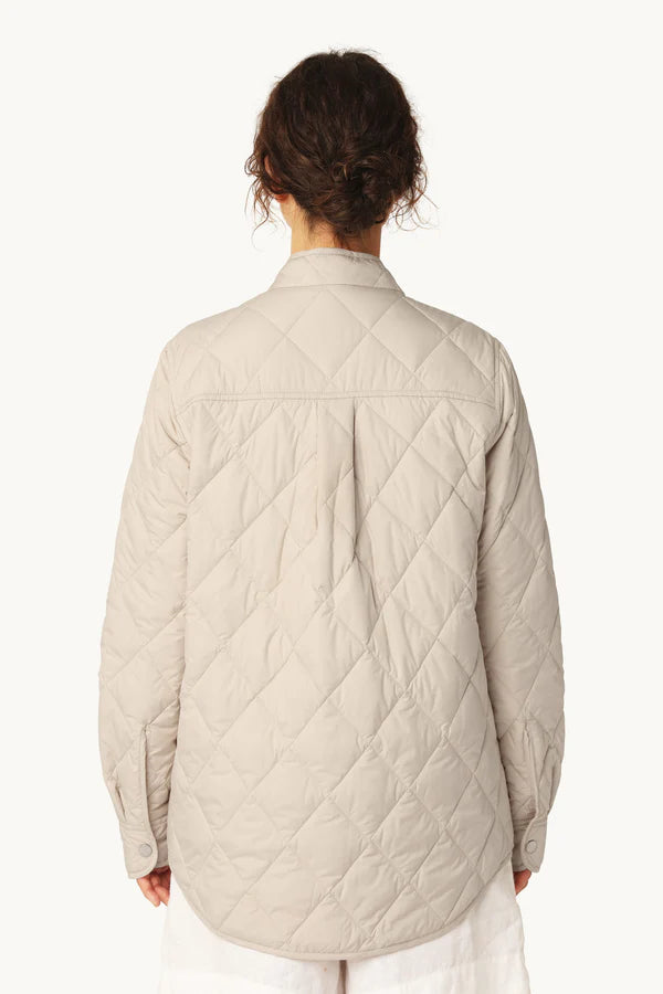 Ilse Jacobsen- Quilted Shirt Jacket in Light Camel