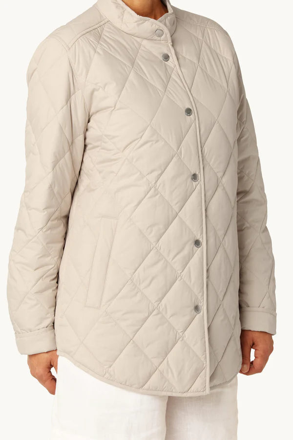 Ilse Jacobsen- Quilted Shirt Jacket in Light Camel
