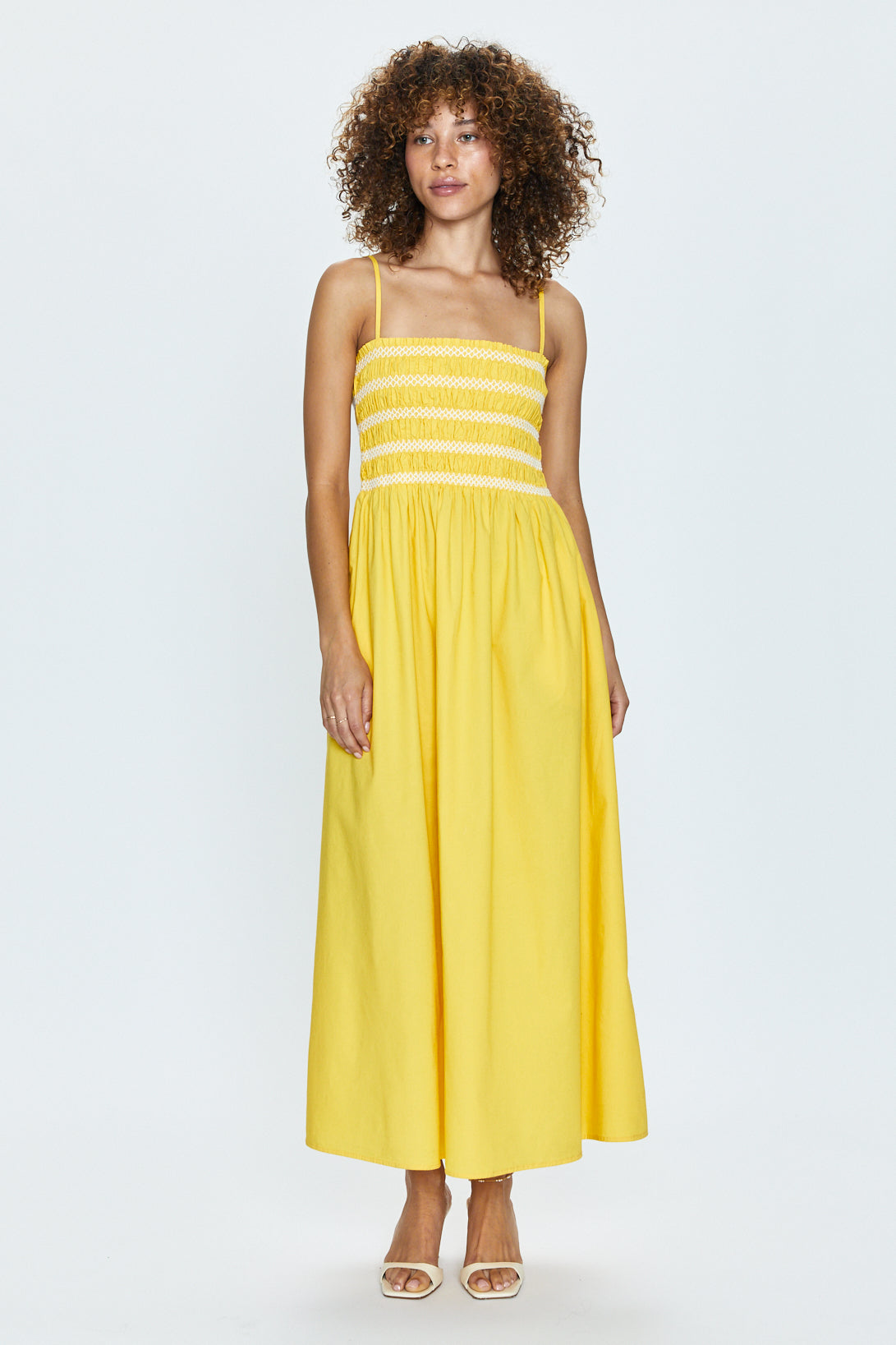 Pistola - Bianca Shirred Bodice Dress in Dandelion