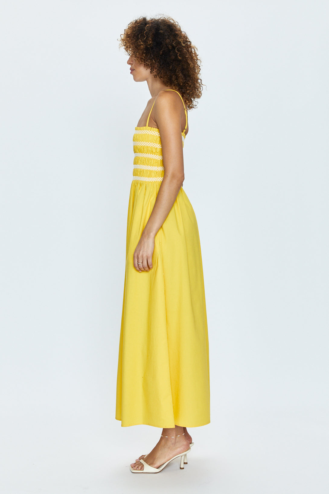 Pistola - Bianca Shirred Bodice Dress in Dandelion