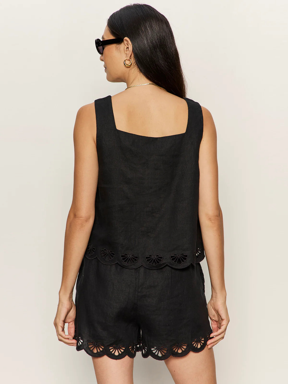 Sanctuary- Almost There Linen Top in Black