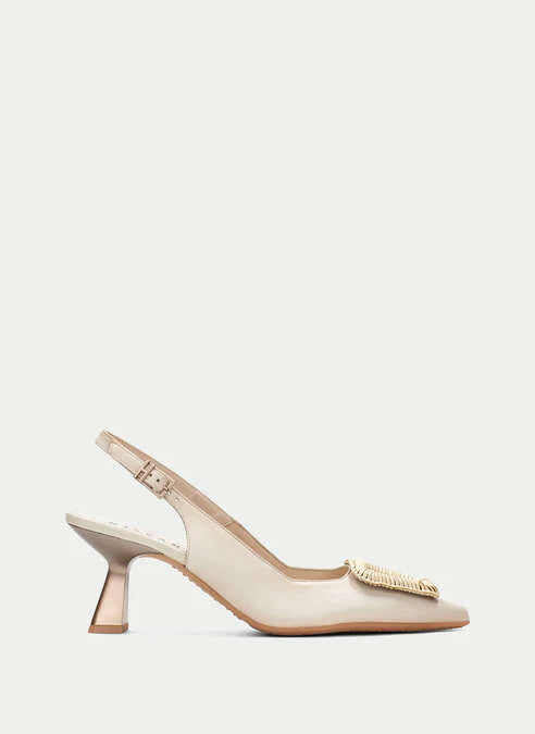 Hispanitas- Nova Raffia Ornament Slingback in Soho Latte