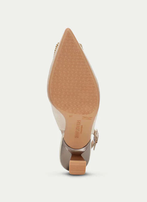 Hispanitas- Nova Raffia Ornament Slingback in Soho Latte