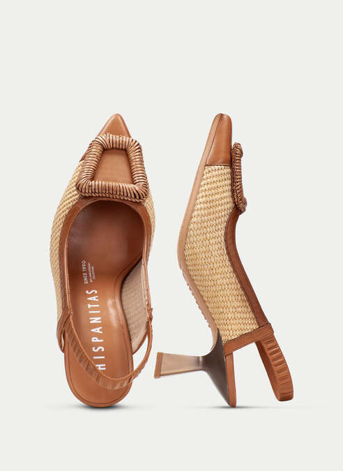 Hispanitas- Nova Raffia Slingback in Soho Cuoio