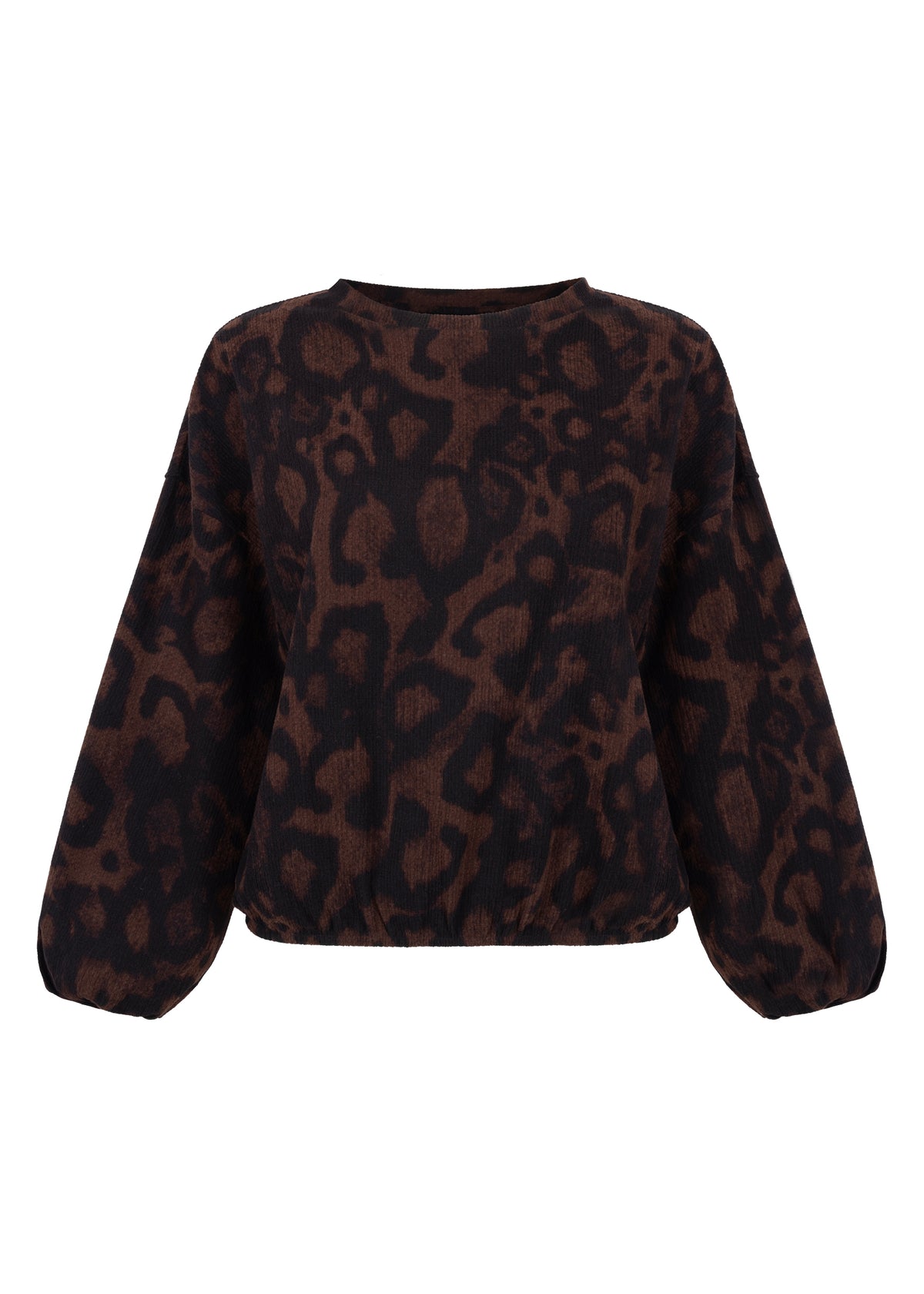 Tramontana- Top Shadow Dots Sweater in Black Brown Print