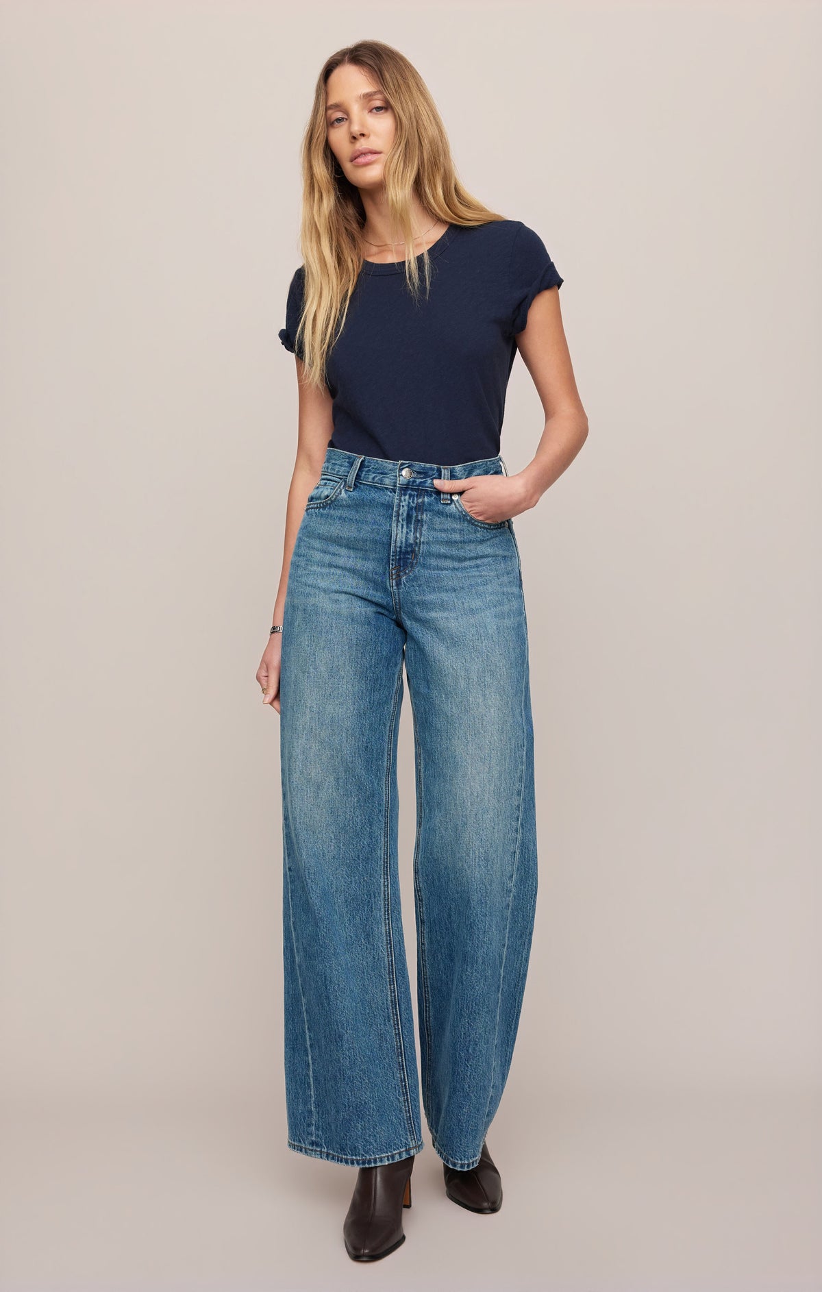 Z SUPPLY- The Head Turner High-Rise Wide Denim in Hush