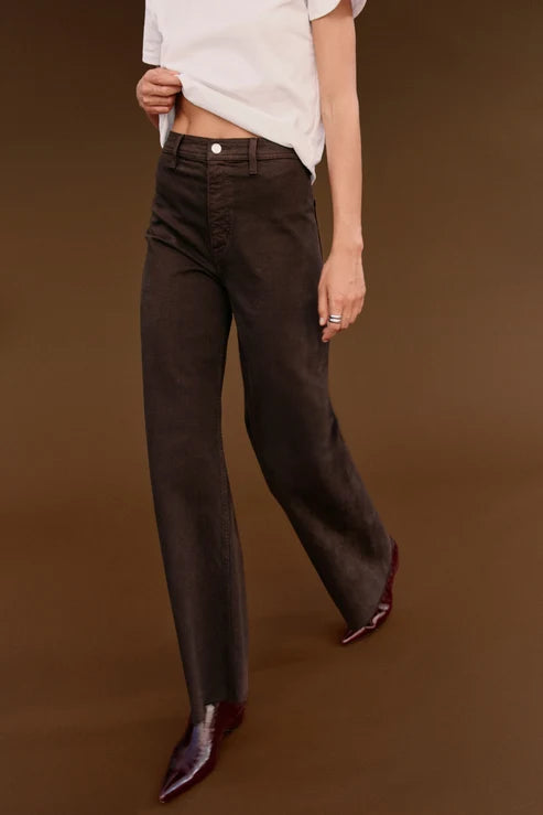 Pistola- High Rise Wide Leg Jean in Mocha
