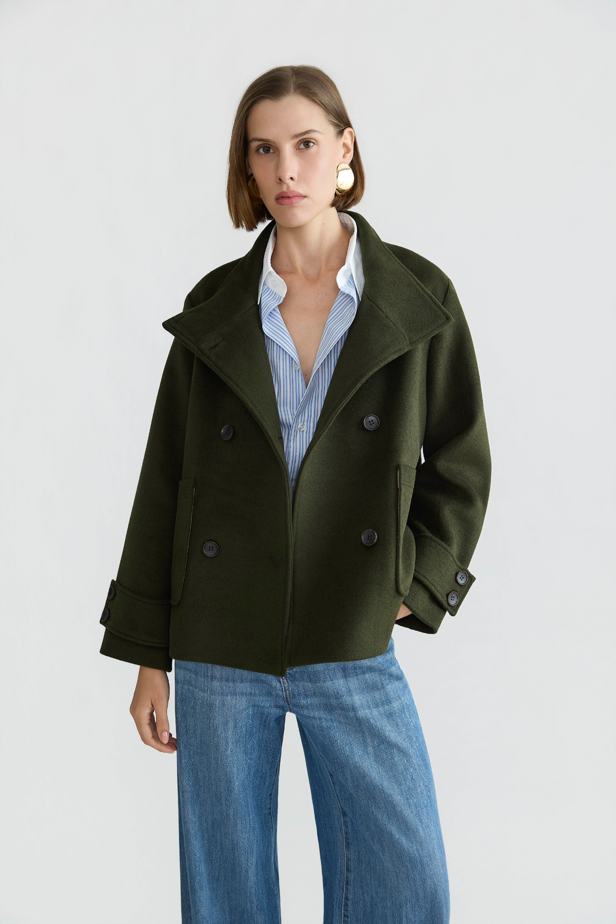 Adrøit Atelier- Dakota Wool Jacket in Dark Olive