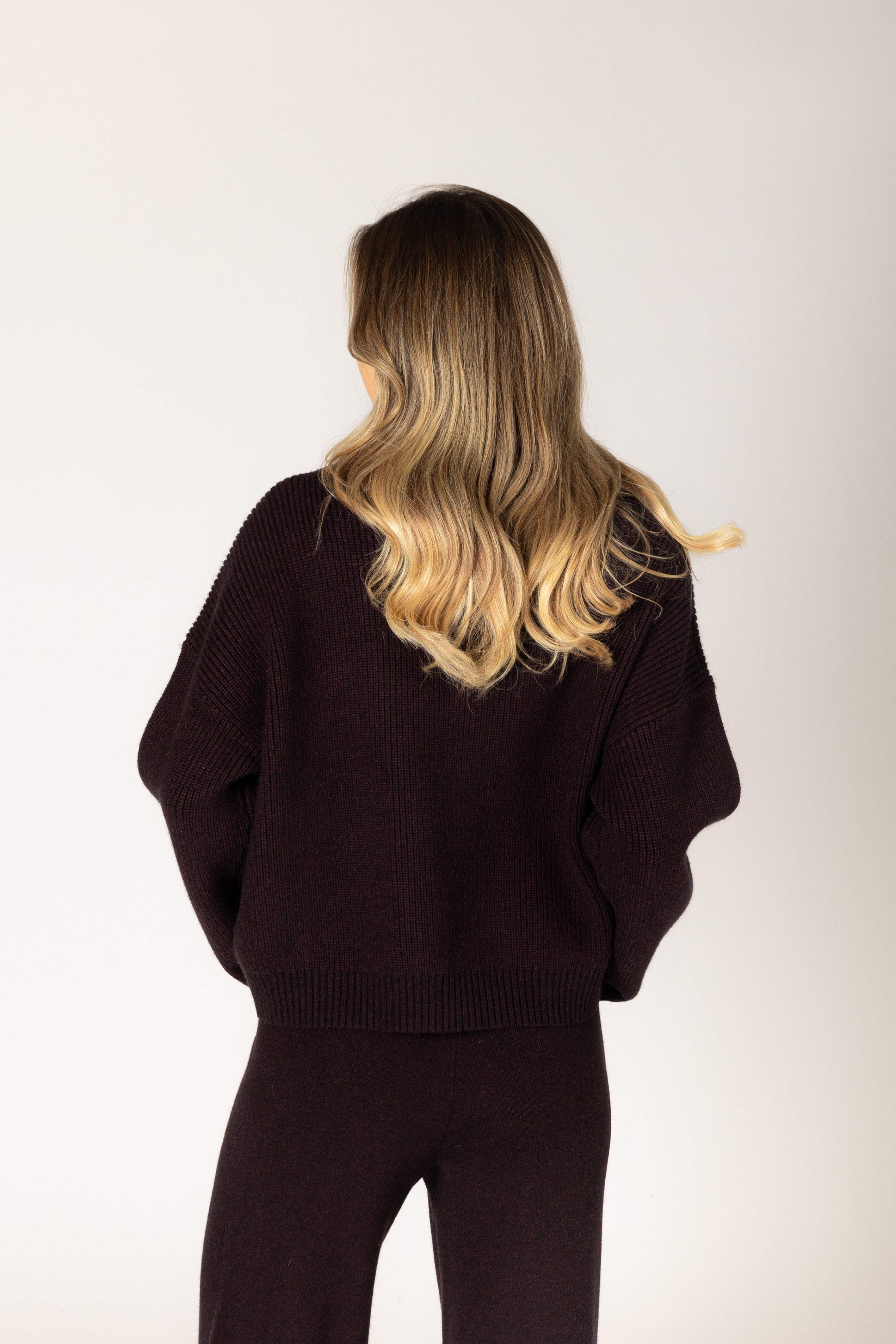 Lyla + Luxe- Evolet Essentials Mock Pullover in Acai