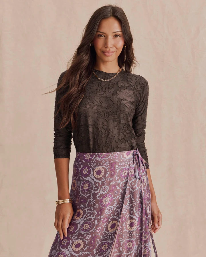 Splendid- Cecelia Floral Long Sleeve Tee in Java