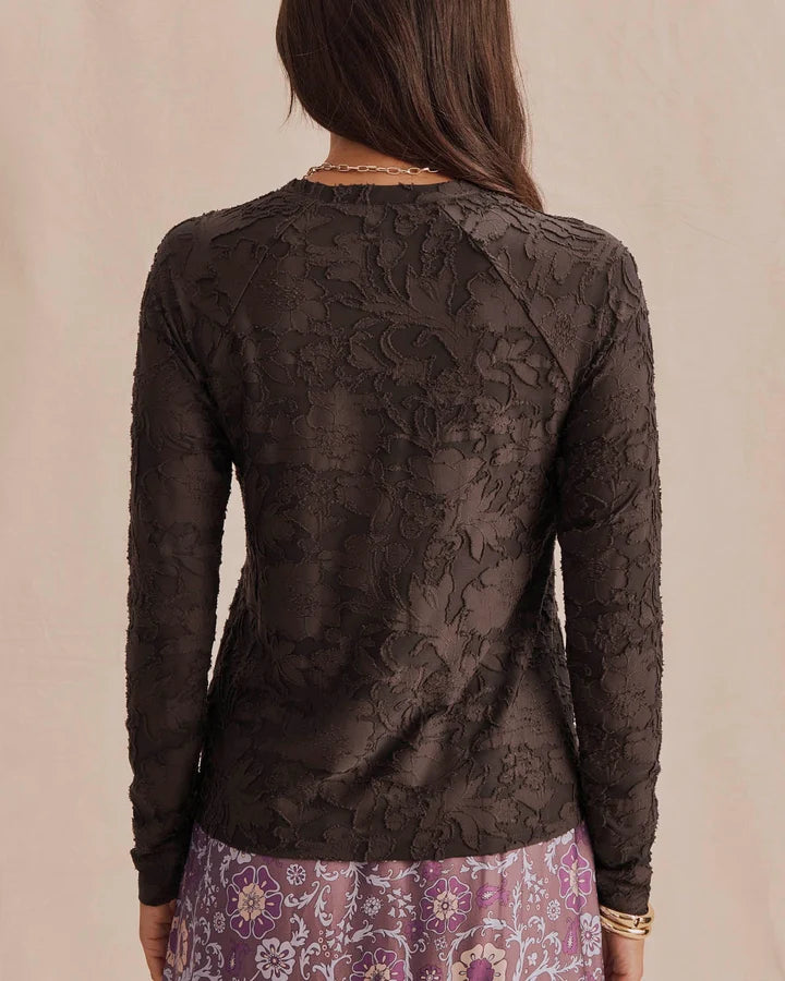 Splendid- Cecelia Floral Long Sleeve Tee in Java