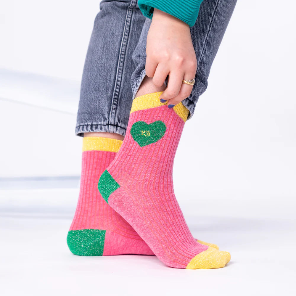 BILLYBELT - Combed Cotton Socks in Pink