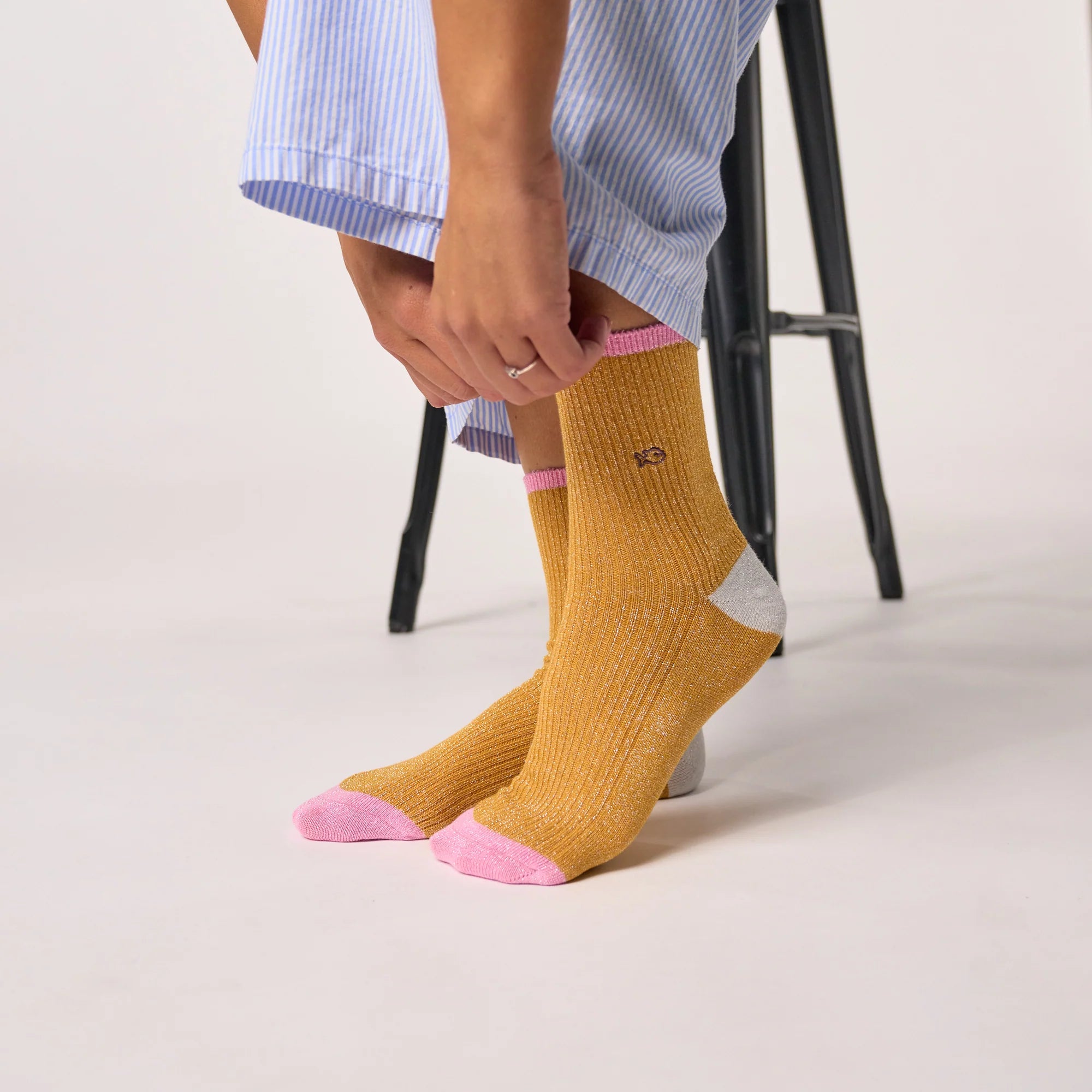 BILLYBELT - Combed Cotton Vintage Glitter Socks