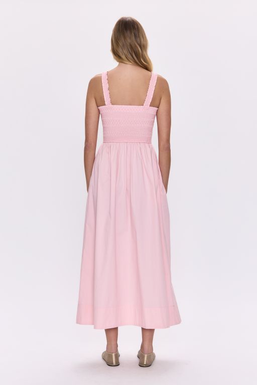Pistola - Genevieve Smocked Embroidered Bodice Dress in Pink Salt