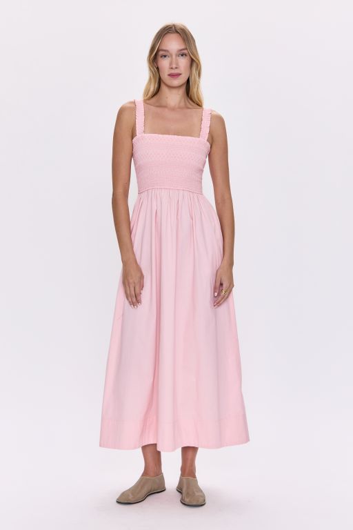 Pistola - Genevieve Smocked Embroidered Bodice Dress in Pink Salt