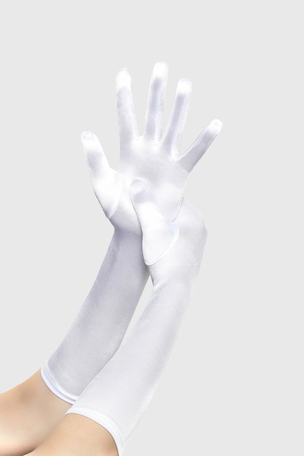 Babeyond - 15" Long Satin Stretchy Flapper Gloves