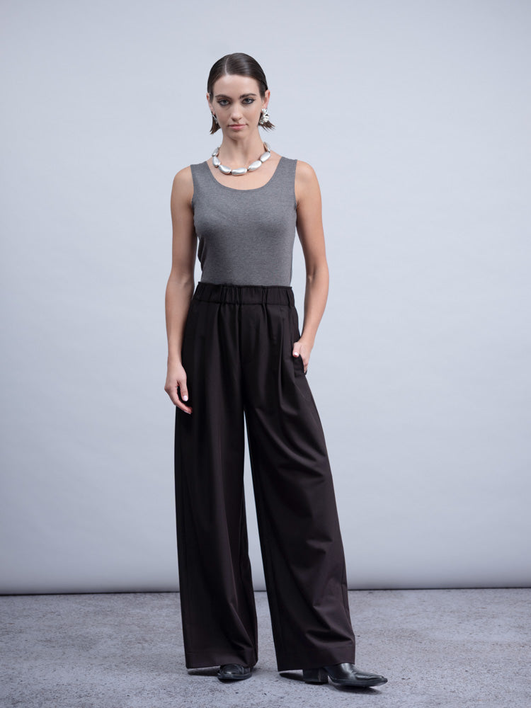 HAAKŌ- Wide Leg Trousers in Black