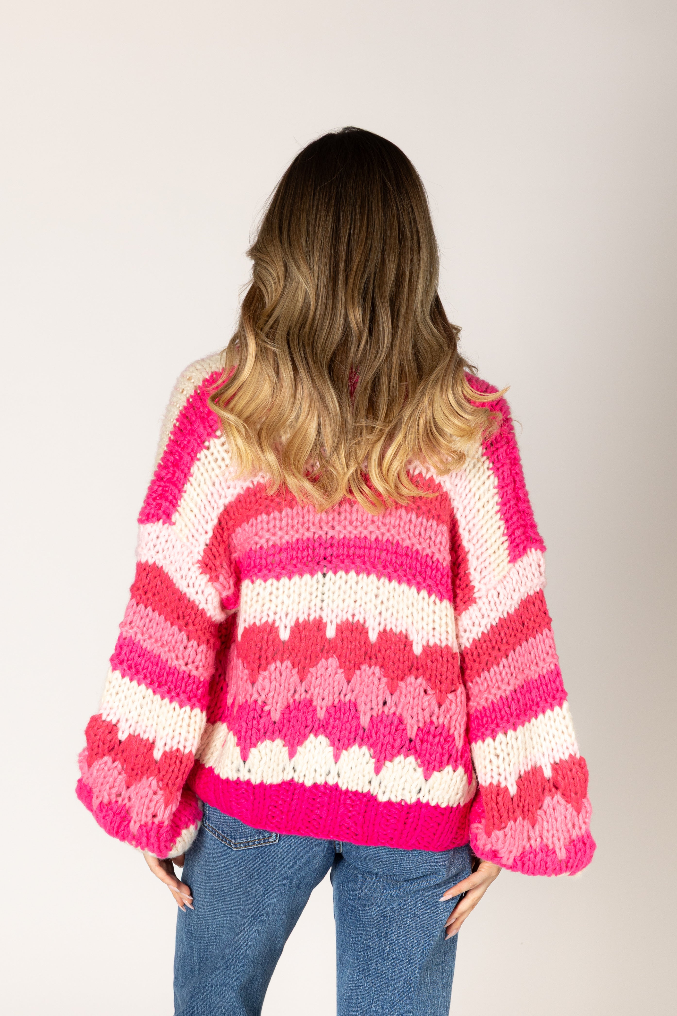 Lyla + Luxe- Hunter Knit Cardi in Macaron Stripe
