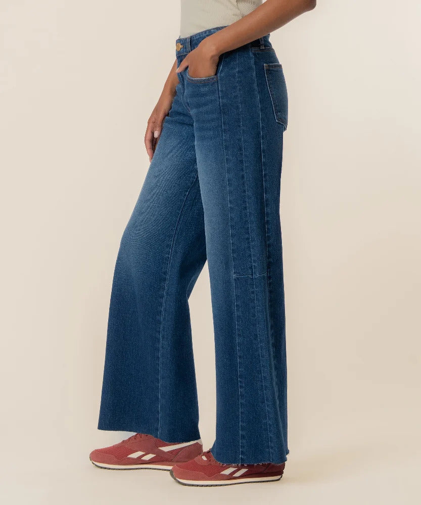 KUT From The Kloth- Meg High Rise Wide Leg Long in Curator