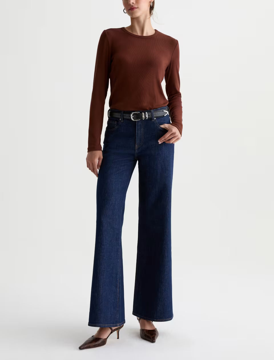 AG Jeans- Saige Mid Rise Wide Leg in Azar