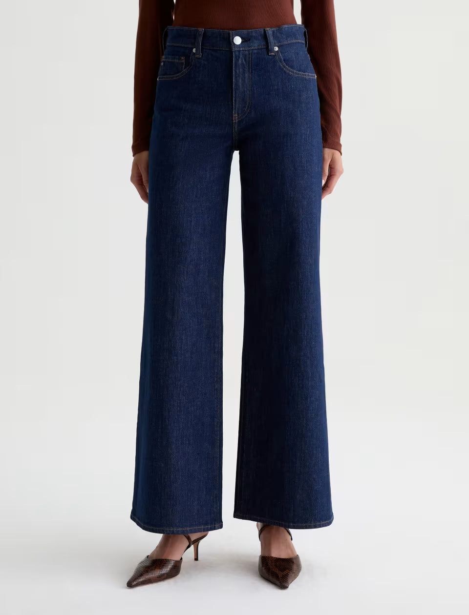 AG Jeans- Saige Mid Rise Wide Leg in Azar