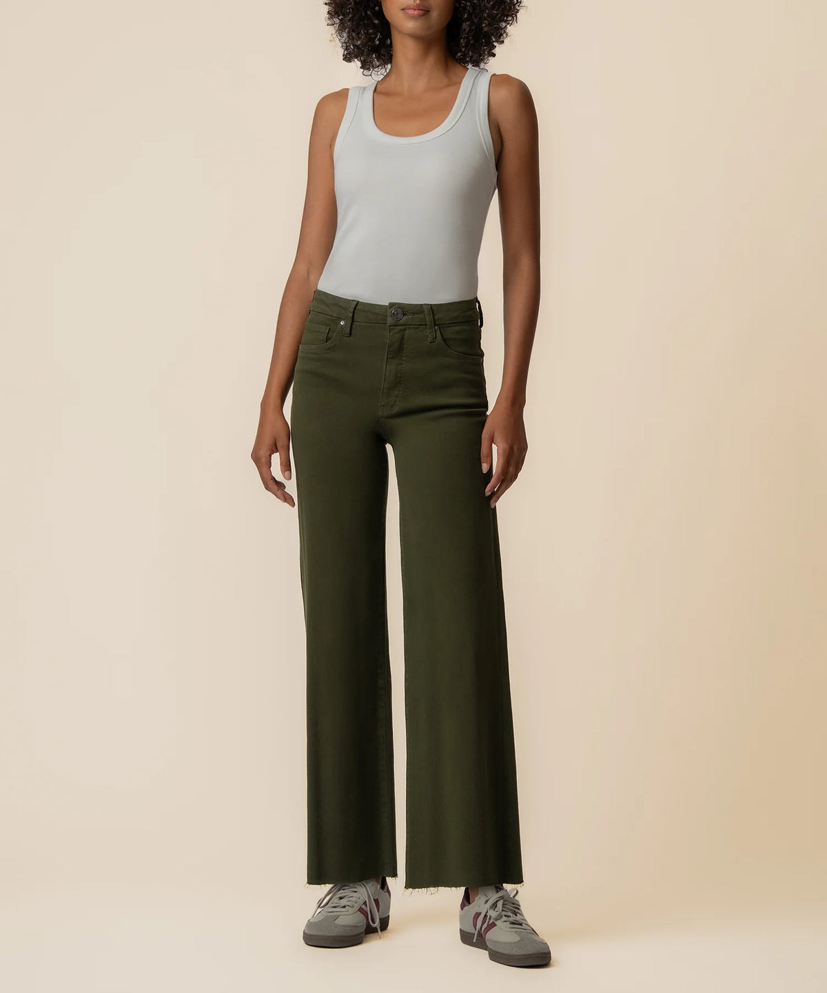 KUT From The Kloth- Meg High Rise Wide Leg in Tuscan Olive