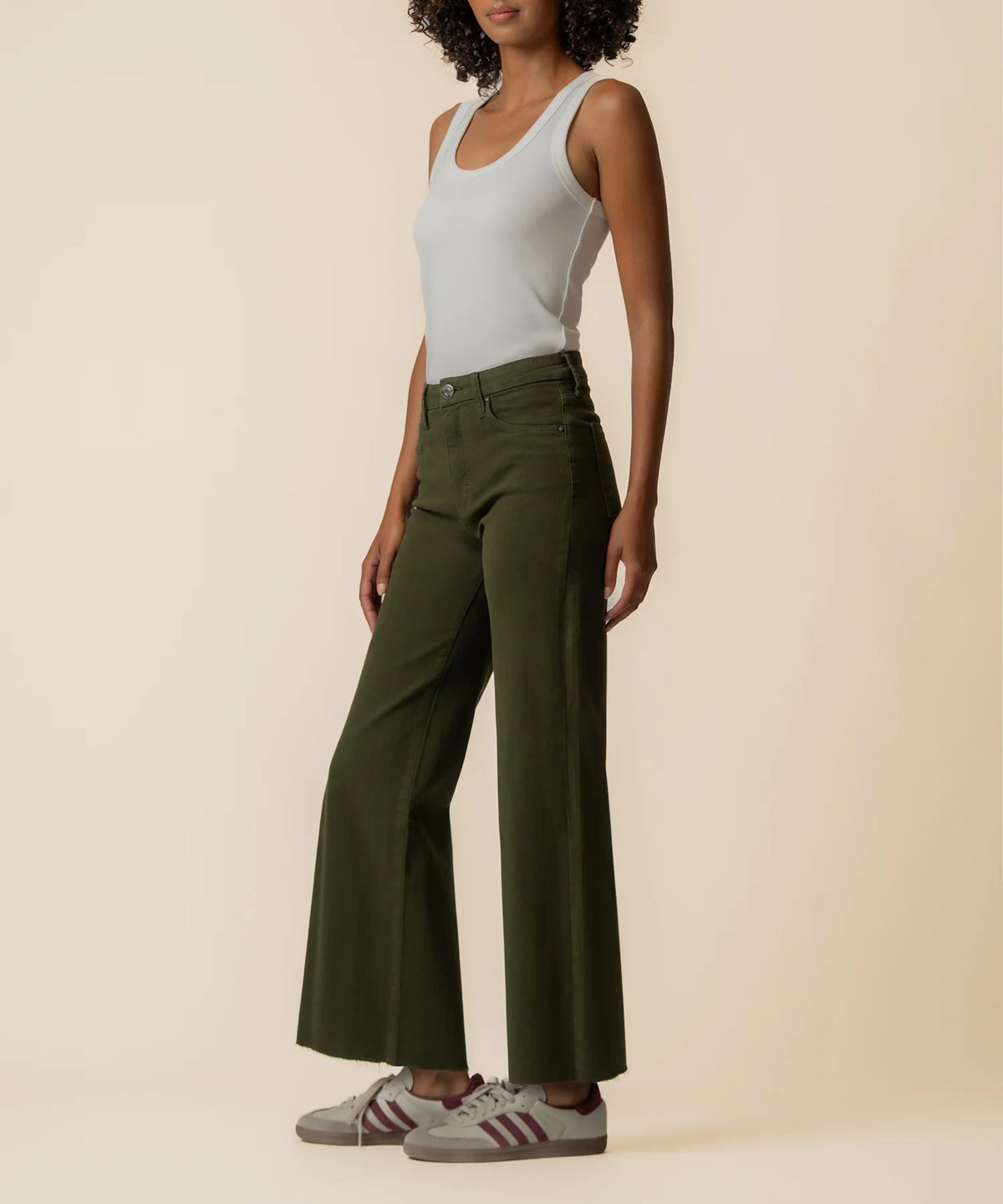 KUT From The Kloth- Meg High Rise Wide Leg in Tuscan Olive
