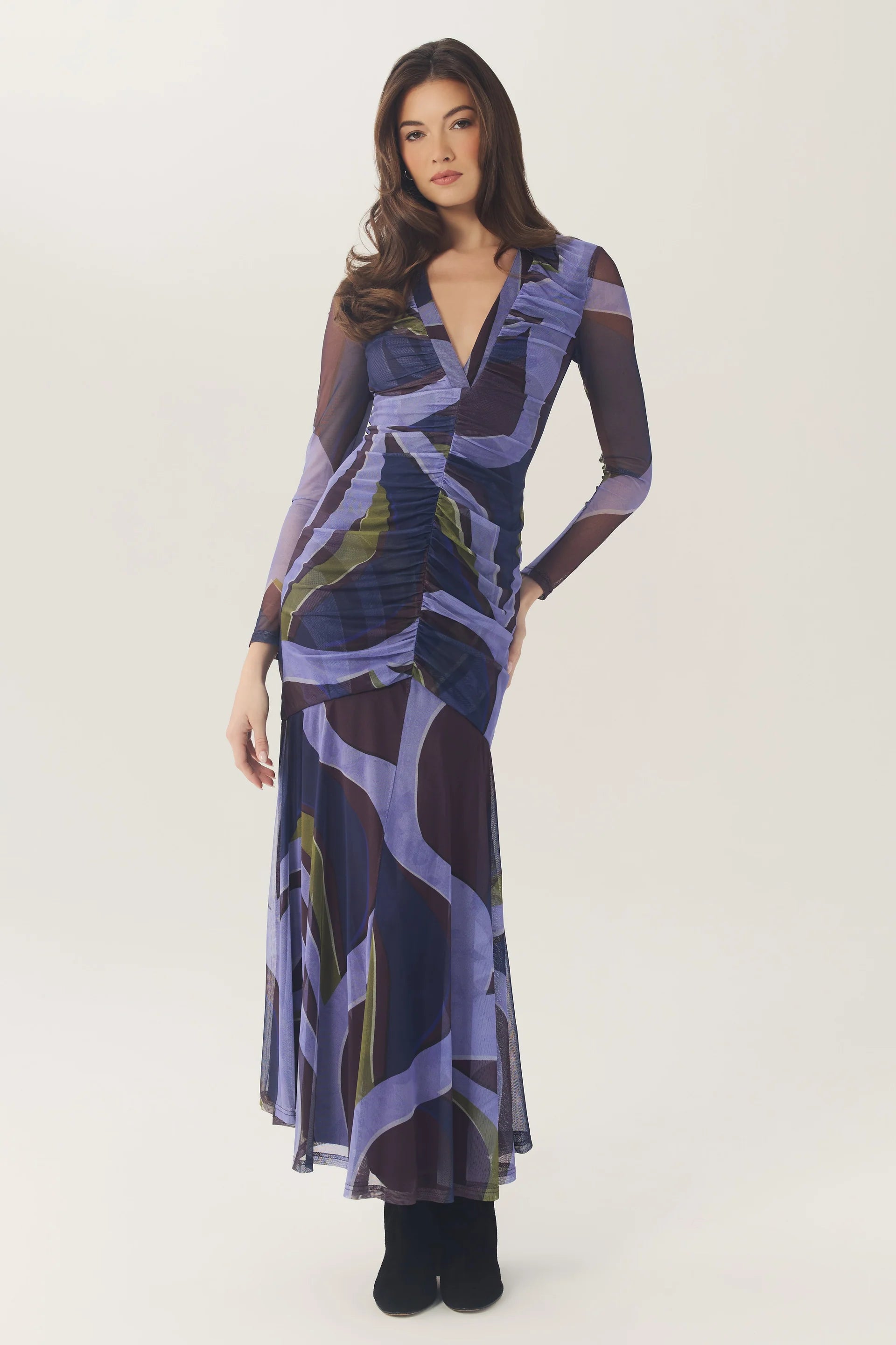 Hutch - Gael Printed Maxi Dress in Plum