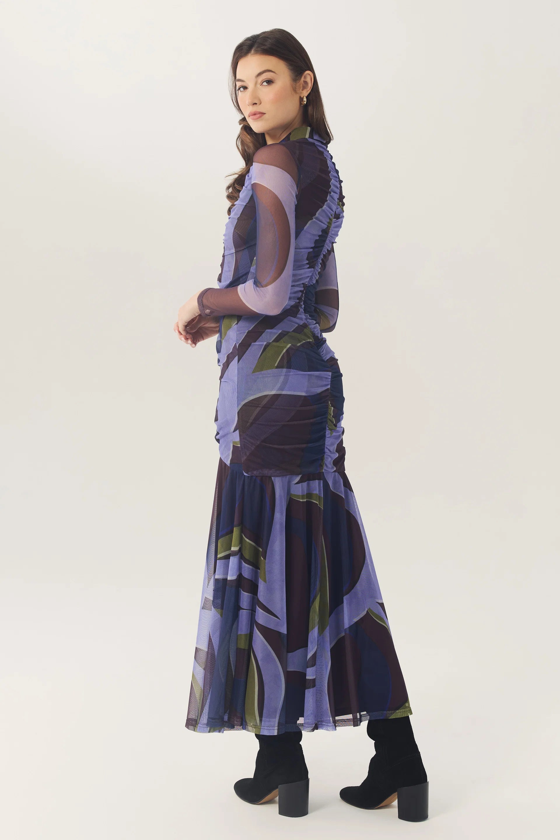 Hutch - Gael Printed Maxi Dress in Plum