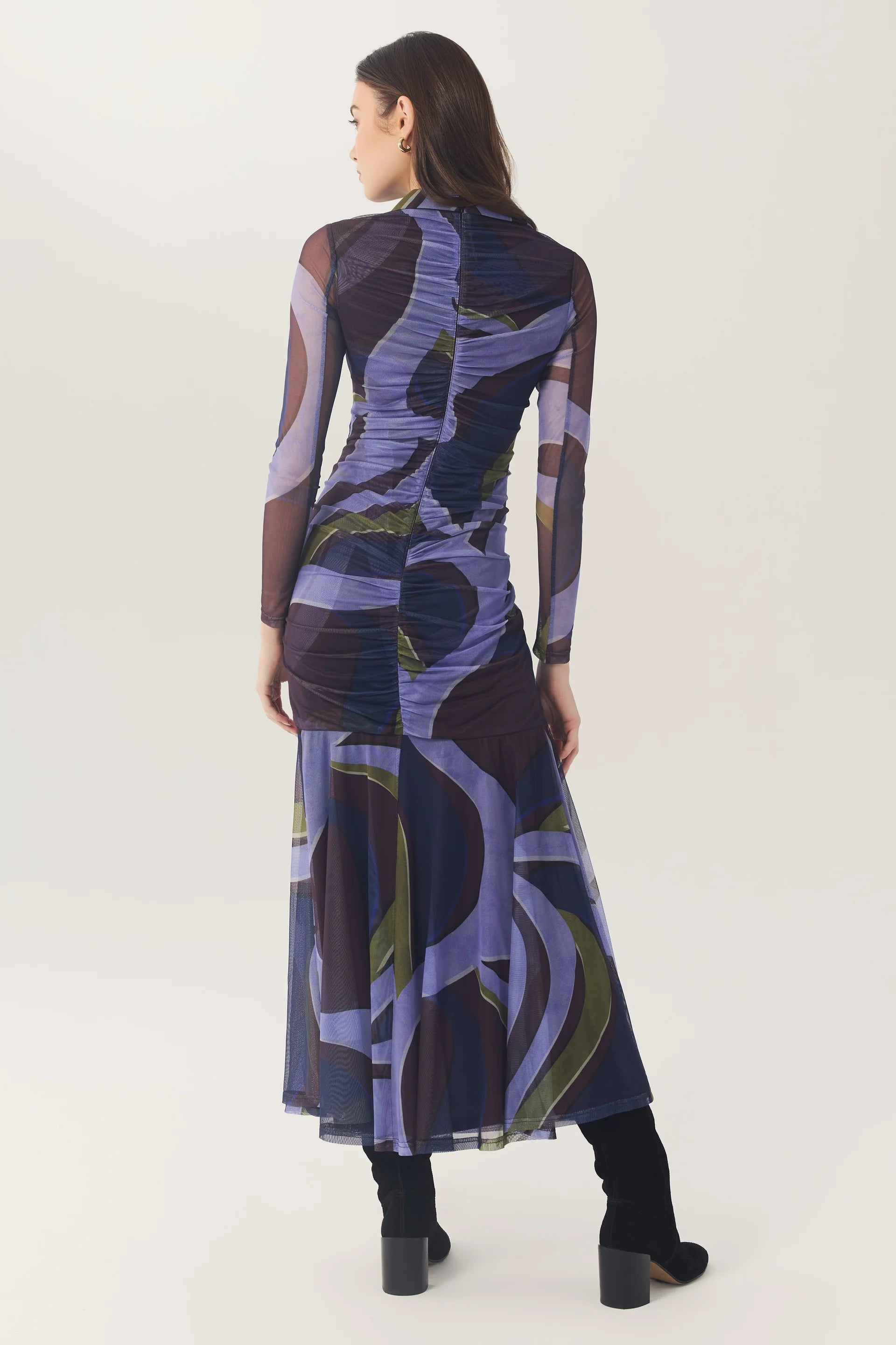 Hutch - Gael Printed Maxi Dress in Plum