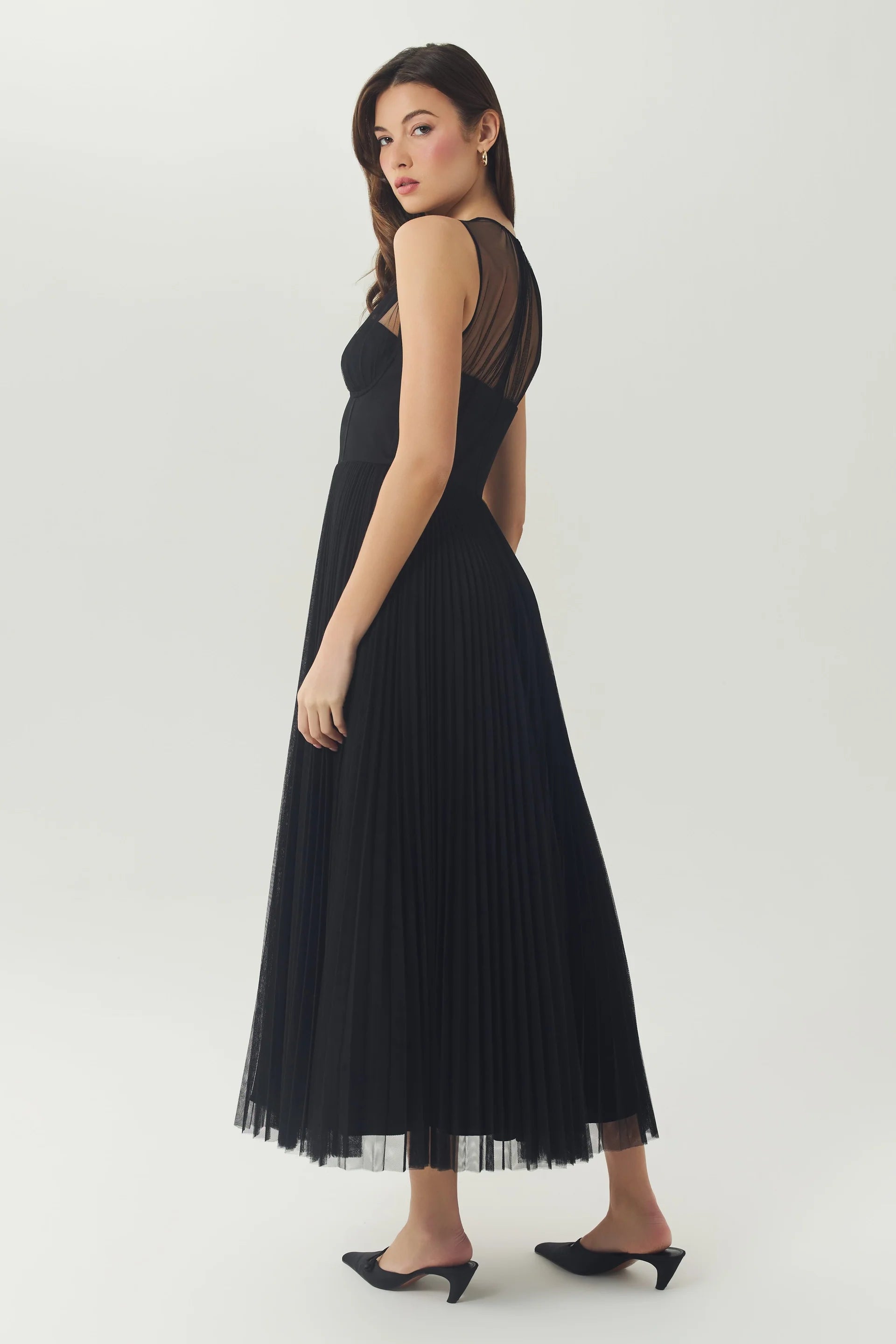 Hutch - Donya Pleated Gown in Black