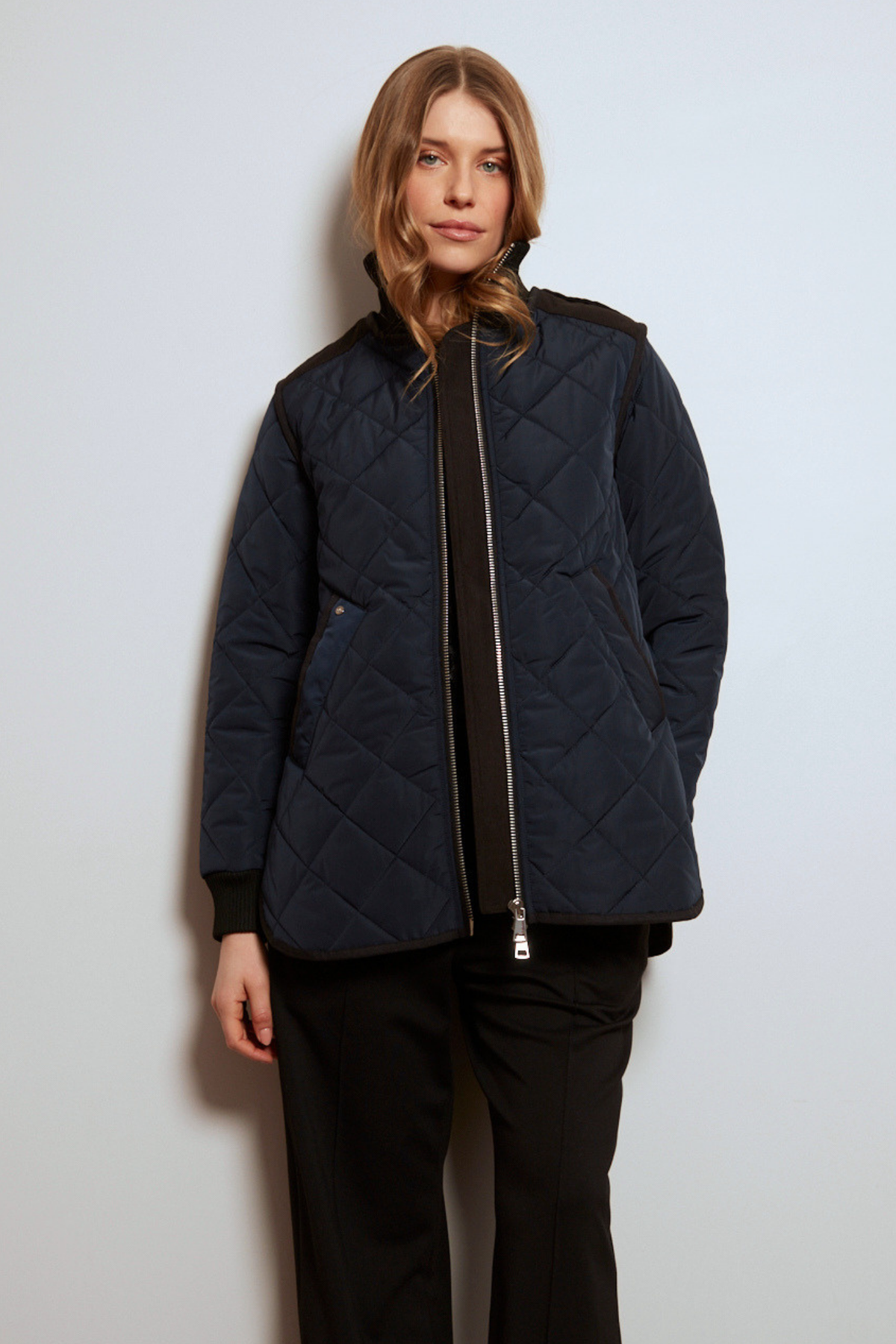 Adrøit Atelier- Livia Quilted Jacket in Navy